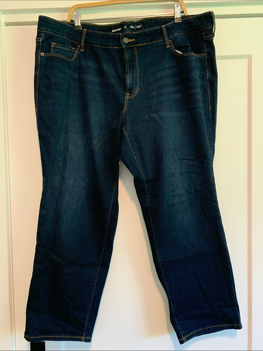 Old Navy Dark Blue Straight-Leg Jeans Size 20 Short Power Slim Straight
